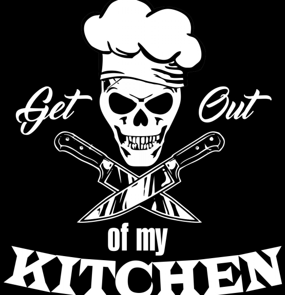 Get out of my kitchen !  KOCHJACKE GUSTAV schwarz, weiss Gr. 44 46 48 50 52 54 56 58 60 62 64 66