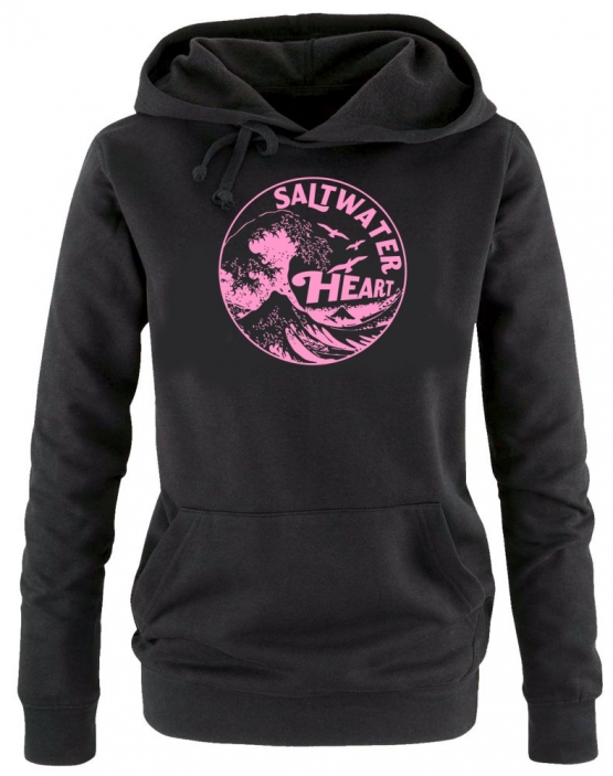 Saltwater Heart Damen Hoodie Sweatshirt mit Kapuze Gr. M L XL XXL Küsten Pullover für Meer Kind Strand Deich