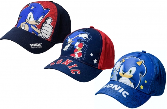 Sonic the Hedgehog Cap Basecap Kinder und Jugendliche Gr.54 + 56 rot-dunkelblau