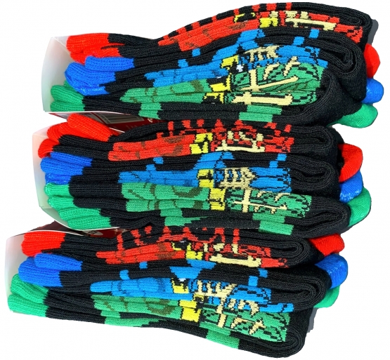 LEGO NINJAGO Socken Set 3 Paar Kindersocken Kinder Strümpfe für Jungen Ninja SCHWARZ Gr.27/30 31/34 35/38