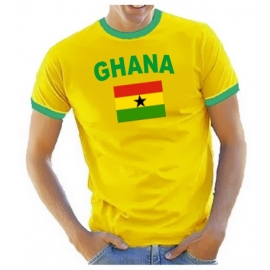 GHANA Fußball T-Shirt gelb RINGER S M L XL XXL