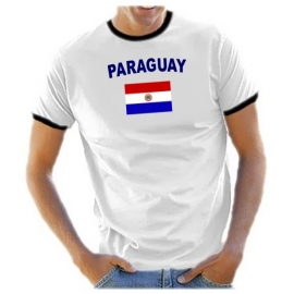 PARAGUAY Fußball T-Shirt weiss RINGER S M L XL XXL