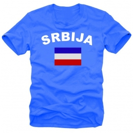 SERBIEN - SRBIJA Fußball T-Shirt royalblau  S M L XL XXL