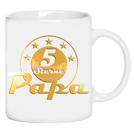PAPA Becher ! 5 Sterne PAPA ! Gold  coole-fun-t-shirts Becher we