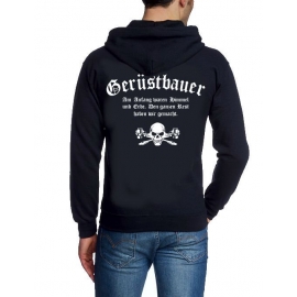 GERÜSTBAUER Sweatshirt Jacke ZIPPER, schwarz Gr.S M L XL XXL XXXL