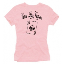 VIVA LAS VEGAS girly POKER  t-shirt pink S M L XL