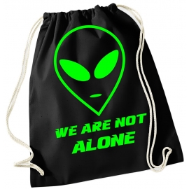 WE ARE NOT ALONE ! ALIEN Gymbag Rucksack Turnbeutel Tasche Backpack für Pausenhof, Schule, Sport, Urlaub