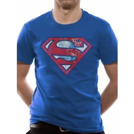 SUPERMAN very distressed ORIGINAL T-Shirt  blau Grössen S M L XL 2XL