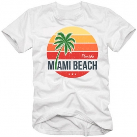 MIAMI Beach Florida Logo T-Shirt S M L XL 2XL 3XL