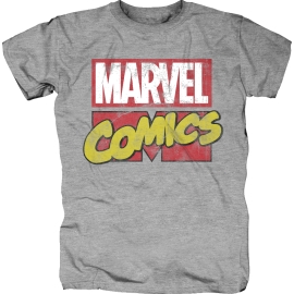MARVEL COMICS Logo T-Shirt Original Grau S M L XL 2XL