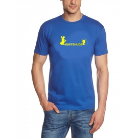 BUXTEHUDE Hase und Igel   T-Shirt Druck blau gelb  T-Shirtdruck Gr. S M L XL 2XL 3XL 4XL 5XL Textildruck Stade