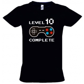 Level 10 complete T-Shirt oder Hoodie Sweatshirt für Kinder 10 Jahre Geburtstag Gamer Konsole Gr. 116 128 140 152 164 cm