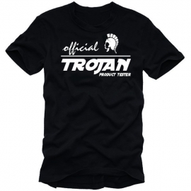 TROJANER T-SHIRT-official TROJAN product tester  black