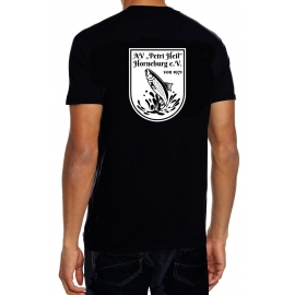AV Horneburg T-Shirt Schwarz druck in weiß vorne klein hinten Wappen groß