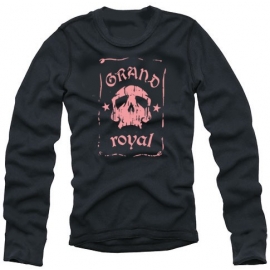 Grand Royal langarm t-shirt skull SCHWARZ/PINK