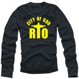 Rio city of god LANGARM T-Shirt schwarz/gelb