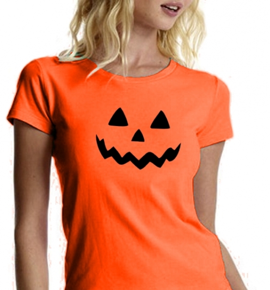 Helloween T-SHIRT Kürbis Kinder + Erwachsene orange