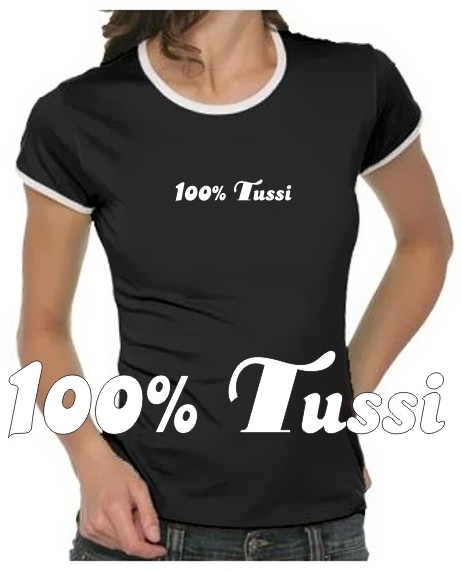 100% TUSSI girly ringer T-SHIRT S M L XL XXL