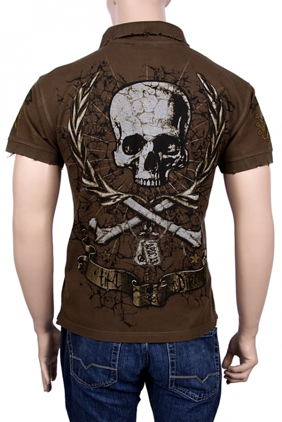 Alchemy England Skull vintage Army Bone oliv Poloshirt S-XL