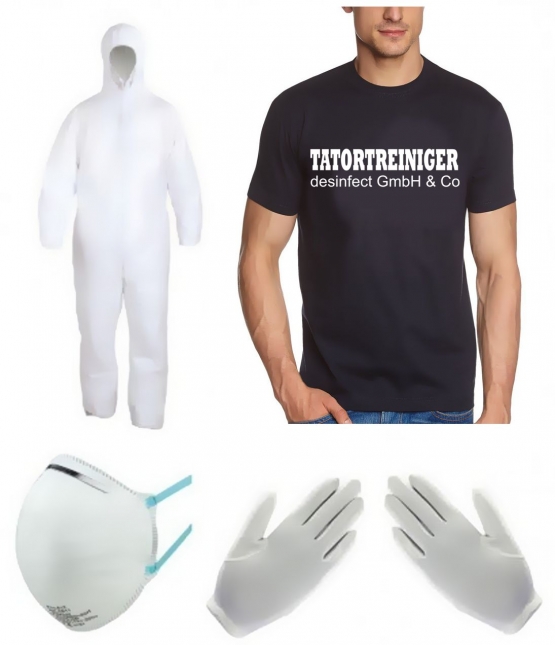 TATORTREINIGER KOSTÜM - FASCHING - KARNEVAL - T-SHIRT, OVERALL,