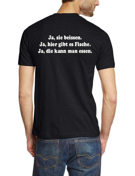 Anglershirt! Ja sie beissen, ja, hier gibt es Fische T-Shirt! S 