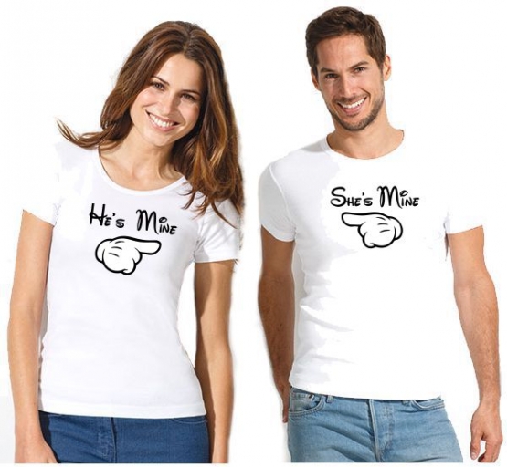 She´s mine & He´s mine - Pärchen T-Shirts  Damen und