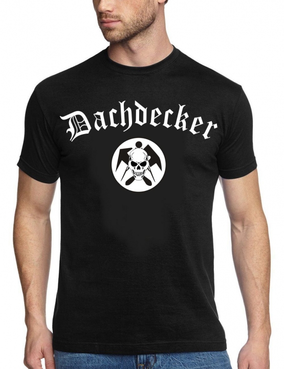 DACHDECKER roofing skull T-Shirt oder Kapuzensweatshirt, schwarz