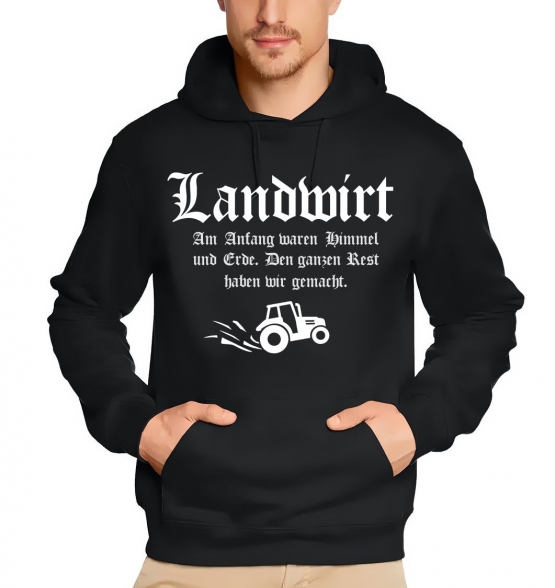 LANDWIRT T-Shirt oder Kapuzensweatshirt, schwarz Gr.S M L XL XXL
