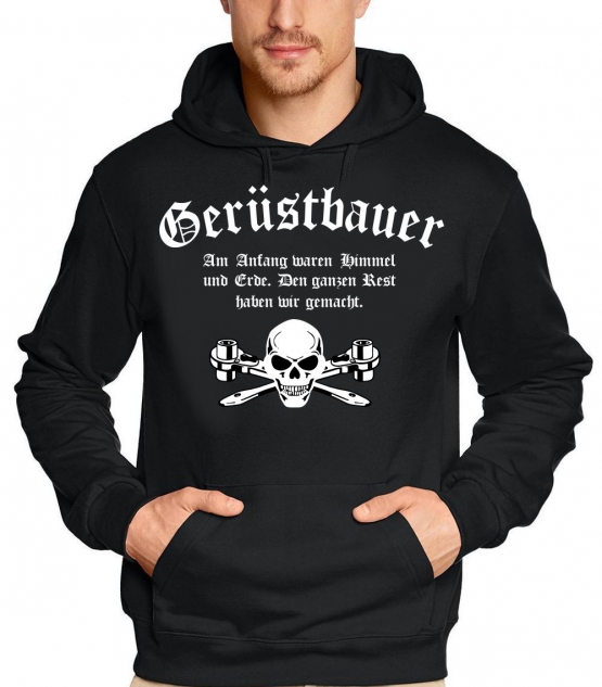 GERÜSTBAUER T-Shirt oder Kapuzensweatshirt, schwarz Gr.S M L XL 