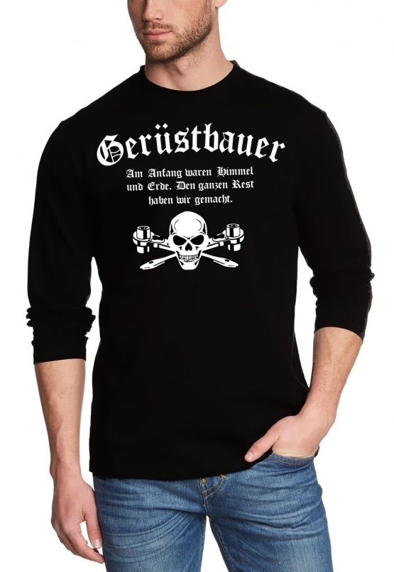 GERÜSTBAUER T-Shirt oder Kapuzensweatshirt, schwarz Gr.S M L XL 