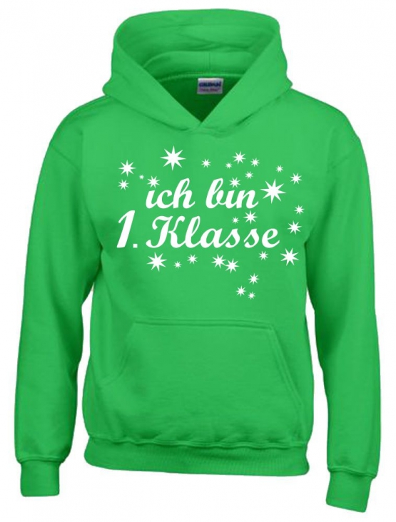 Ich bin 1. Klasse Hoodie Sweatshirt mit Kapuze für Mädchen zur Einschulung Schulanfang Hoodie Sweatshirt mit Kapuze Gr. 116 128 140 152 cm