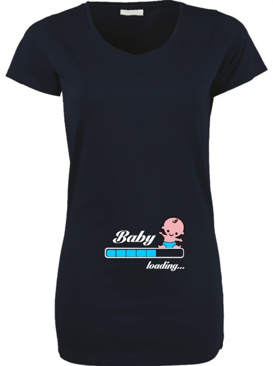 Baby loading…  Süsses T-Shirt für Schwangere Mama LONGSHIRT Extra Langes Strech T-Shirt XS S M L XL XXL