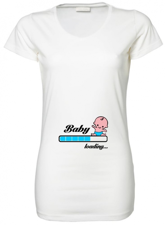 Baby loading…  Süsses T-Shirt für Schwangere Mama LONGSHIRT Extra Langes Strech T-Shirt XS S M L XL XXL