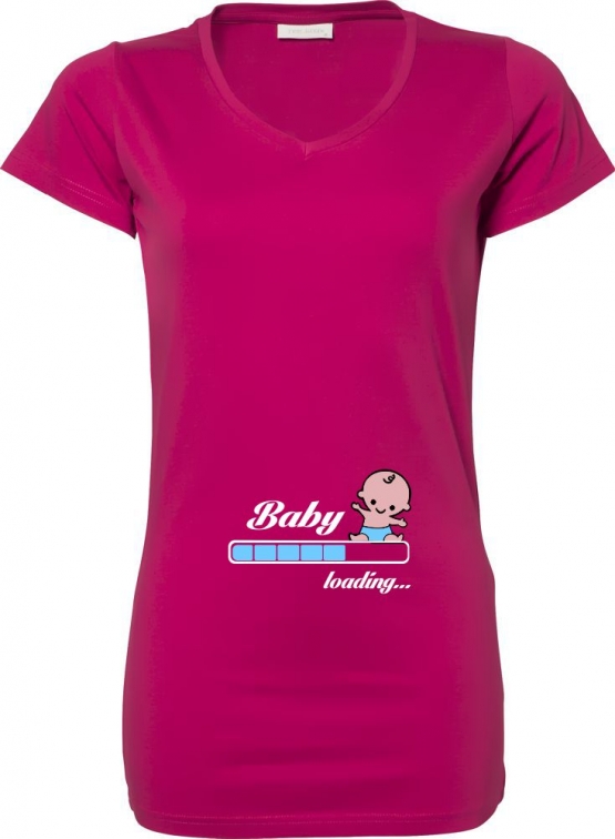 Baby loading…  Süsses T-Shirt für Schwangere Mama LONGSHIRT Extra Langes Strech T-Shirt XS S M L XL XXL