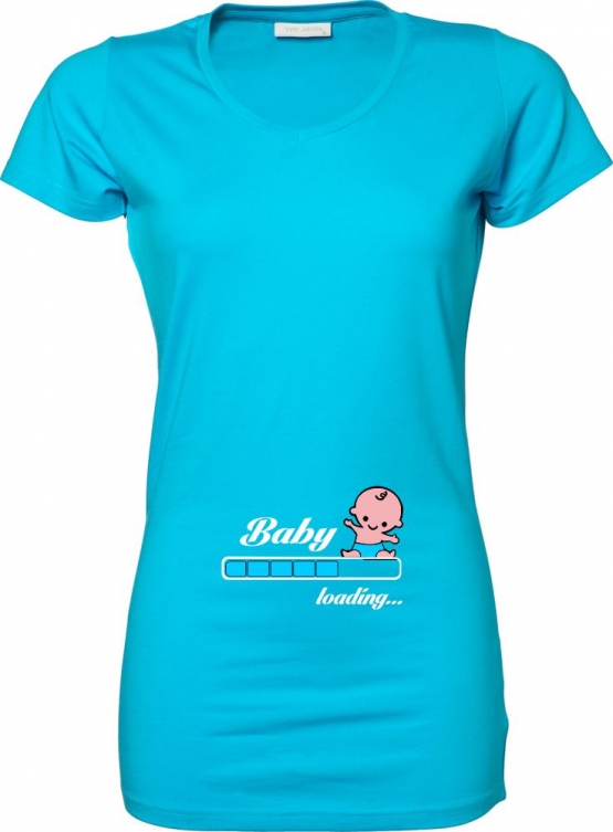 Baby loading…  Süsses T-Shirt für Schwangere Mama LONGSHIRT Extra Langes Strech T-Shirt XS S M L XL XXL