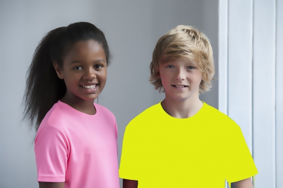 NEON KINDER SPORT NEONT-SHIRTS  - Neongelb, Neongrün, Neonpink, Neonorange Kinder Funktionsshirts Trikot für alle Sportarten 3 bis 14 Jahre
