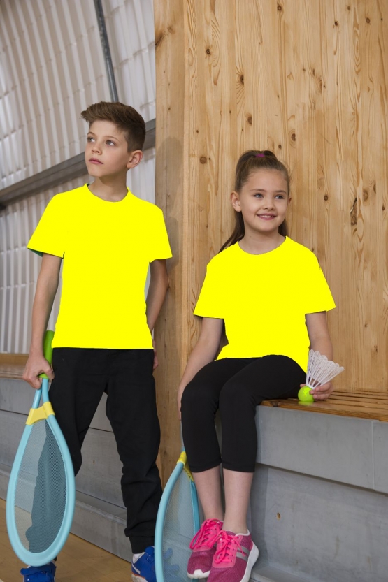 NEON KINDER SPORT NEONT-SHIRTS  - Neongelb, Neongrün, Neonpink, Neonorange Kinder Funktionsshirts Trikot für alle Sportarten 3 bis 14 Jahre