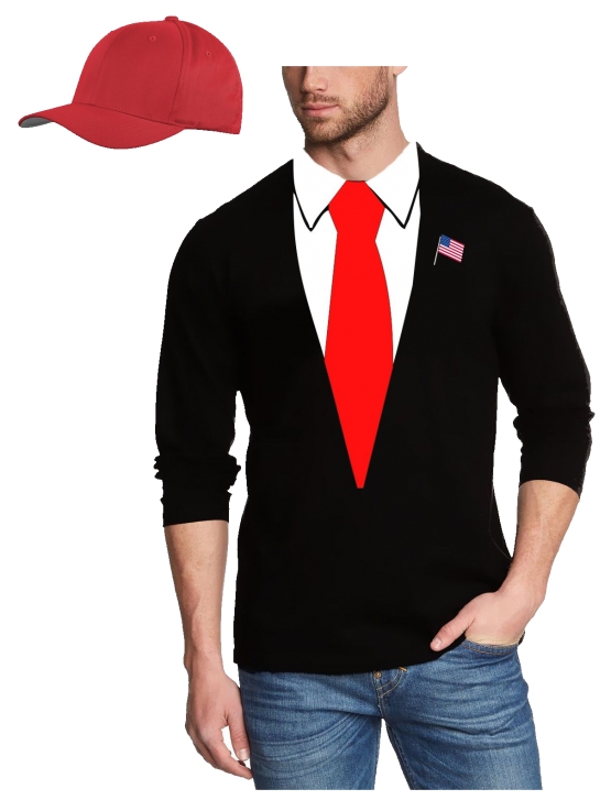 DONALD TRUMP KOSTÜM - US PRESIDENT Karneval Faschingskostum USA WAHL S M L XL XXL 3XL