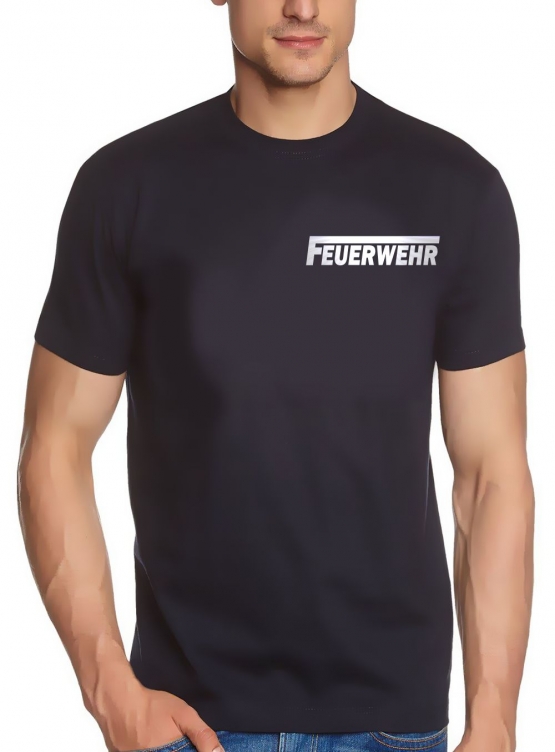 FEUERWEHR T-Shirt reflektierender Druck vorne + hinten  S M L XL 2XL 3XL 4XL 5XL FF BF
