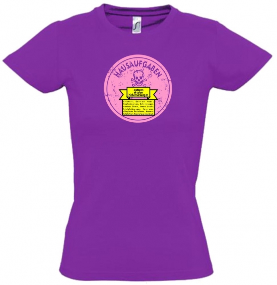 HAUSAUFGABEN - NEBENWIRKUNGEN : Brechreiz, Übelkeit, Schlafstörungen, nervöses Zittern, Atemnot, innere Unruhe, Herzrasen... Kinder T-Shirt Kids Gr.128 - 164 cm