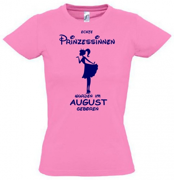 Echte Prinzessinnen wurden im August geboren ! Mädchen Geburtstag T-SHIRT Kids Gr.128 - 164 cm Prinzessin Birthday Party Feiern