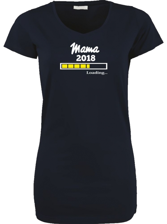 Mama 2018 Loading ... T-Shirt für Schwangere - Mama LONG SHIRT Extra Langes Strech T-Shirt XS S M L XL XXL