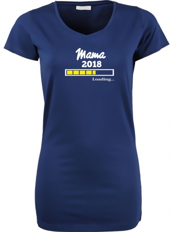 Mama 2018 Loading ... T-Shirt für Schwangere - Mama LONG SHIRT Extra Langes Strech T-Shirt XS S M L XL XXL