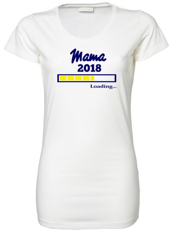 Mama 2018 Loading ... T-Shirt für Schwangere - Mama LONG SHIRT Extra Langes Strech T-Shirt XS S M L XL XXL