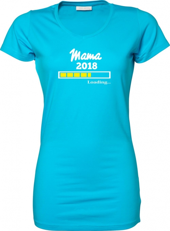 Mama 2018 Loading ... T-Shirt für Schwangere - Mama LONG SHIRT Extra Langes Strech T-Shirt XS S M L XL XXL