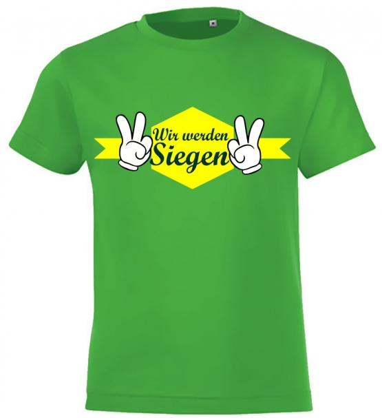 Wir werden siegen ! Kinder Team Shirts Manschafts T-Shirts für den Sieg Kinder T-Shirt Kids Gr.116 128 140 152 164 cm