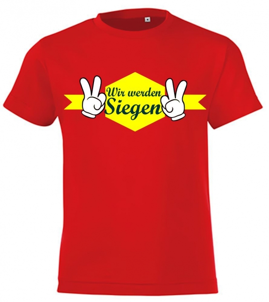 Wir werden siegen ! Kinder Team Shirts Manschafts T-Shirts für den Sieg Kinder T-Shirt Kids Gr.116 128 140 152 164 cm