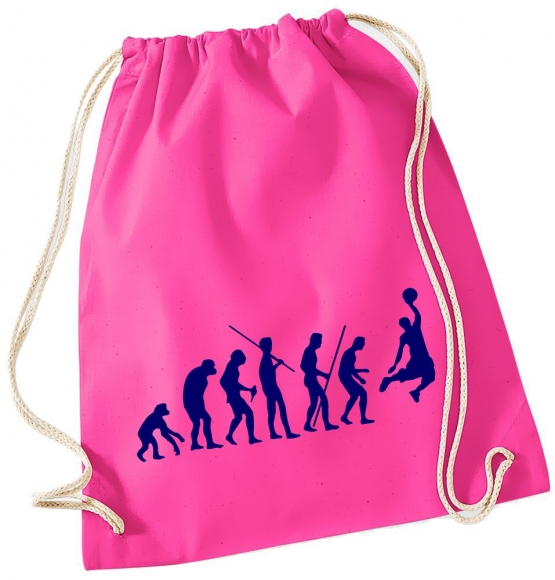 Evolution BASKETBALL ! Gymbag Rucksack Turnbeutel Tasche Backpack für Pausenhof, Schule, Sport, Urlaub