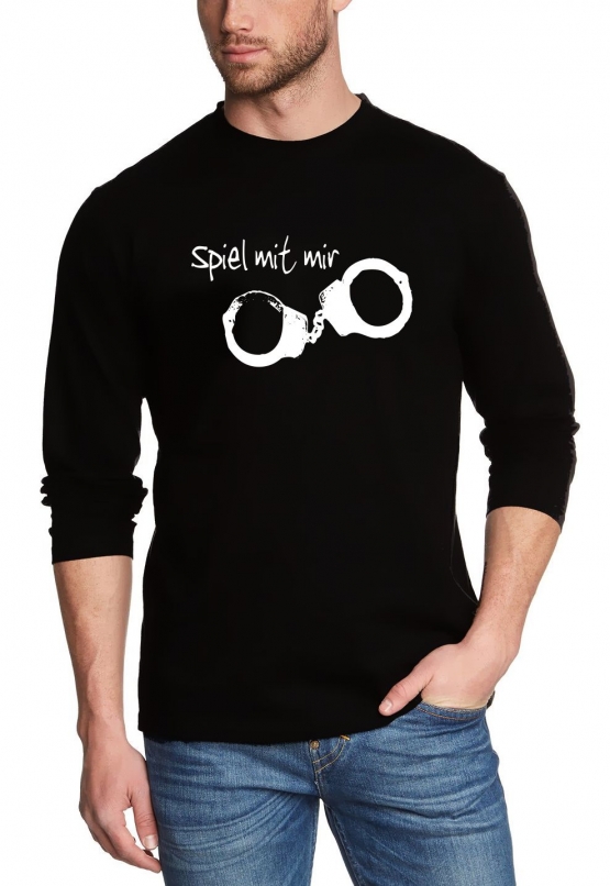 Spiel mit mir LANGARM T-SHIRT BONDAGE black S M L XL XXL
