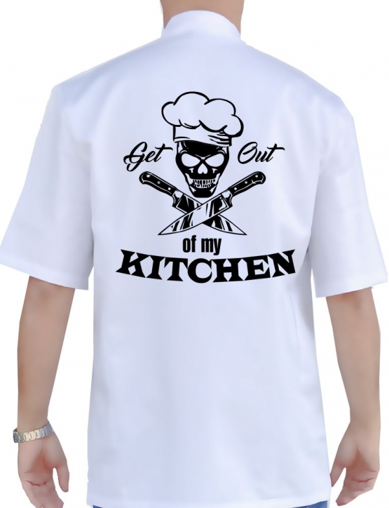 Get out of my kitchen !  KOCHJACKE GUSTAV schwarz, weiss Gr. 44 46 48 50 52 54 56 58 60 62 64 66